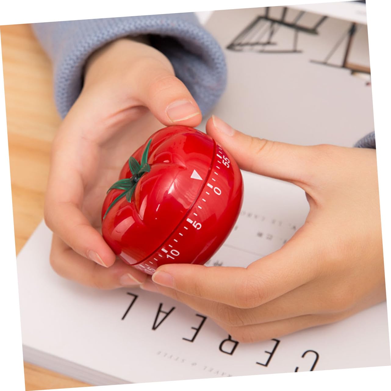 2 pezzi Timer da Cucina Meccanico Forma di Pomodoro Grande e Piccolo Timer Silenzioso con Funzione di Countdown fino a Minuti per Cottura Esercizi e Lavori Domestici