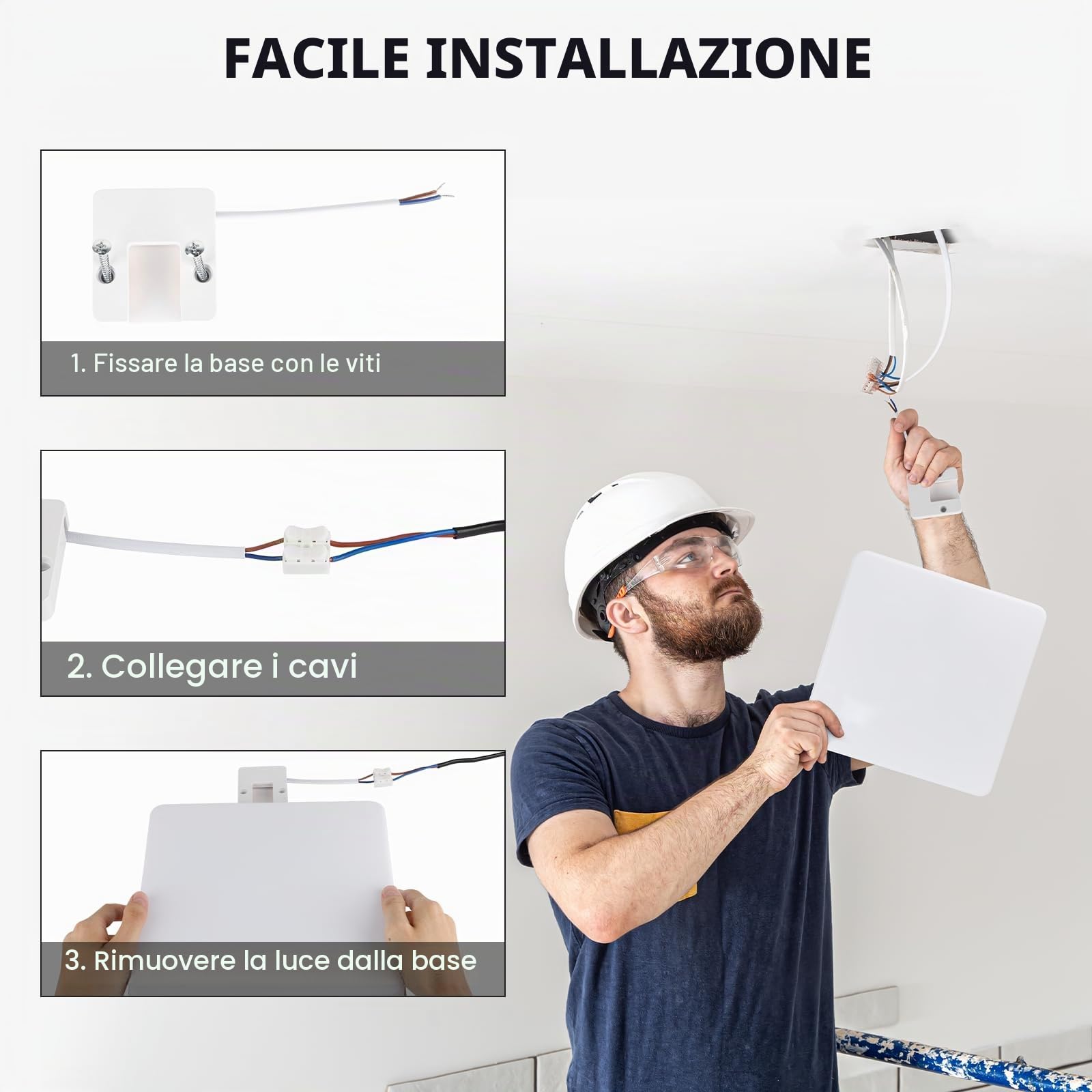 Kambo Plafoniera LED Quadrata 36W - Lampada da Soffitto Luce - Plafoniera Soffitto Bianco Neutro 4500K 3240LM - Moderno Plafoniera Bagno IP44 Cucina Soggiorno Corridoio Ufficio Cantina