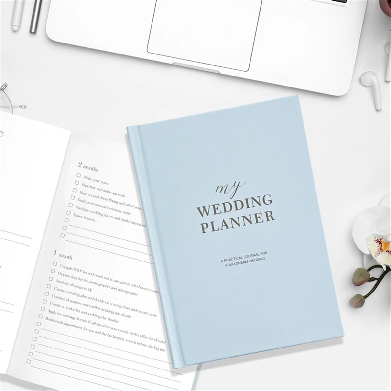 Hochzeitsplanerbuch und -organizer – Das komplette Brautplanungsjournal for verlobte Paare A5-Hardcover-Notizbuch für Euren