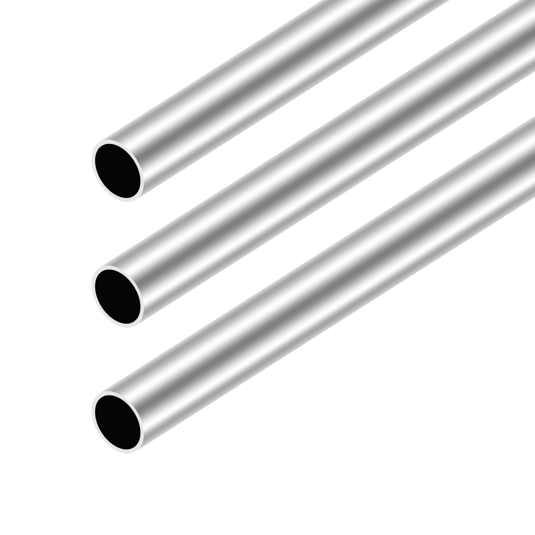 Imeistek Silver 6063 Aluminium Round Tubes,16Mm Od,14Mm Id,300Mm Length Seamless Straight Round Tubing For Industrial,Decorative,Architectural(3Pcs)