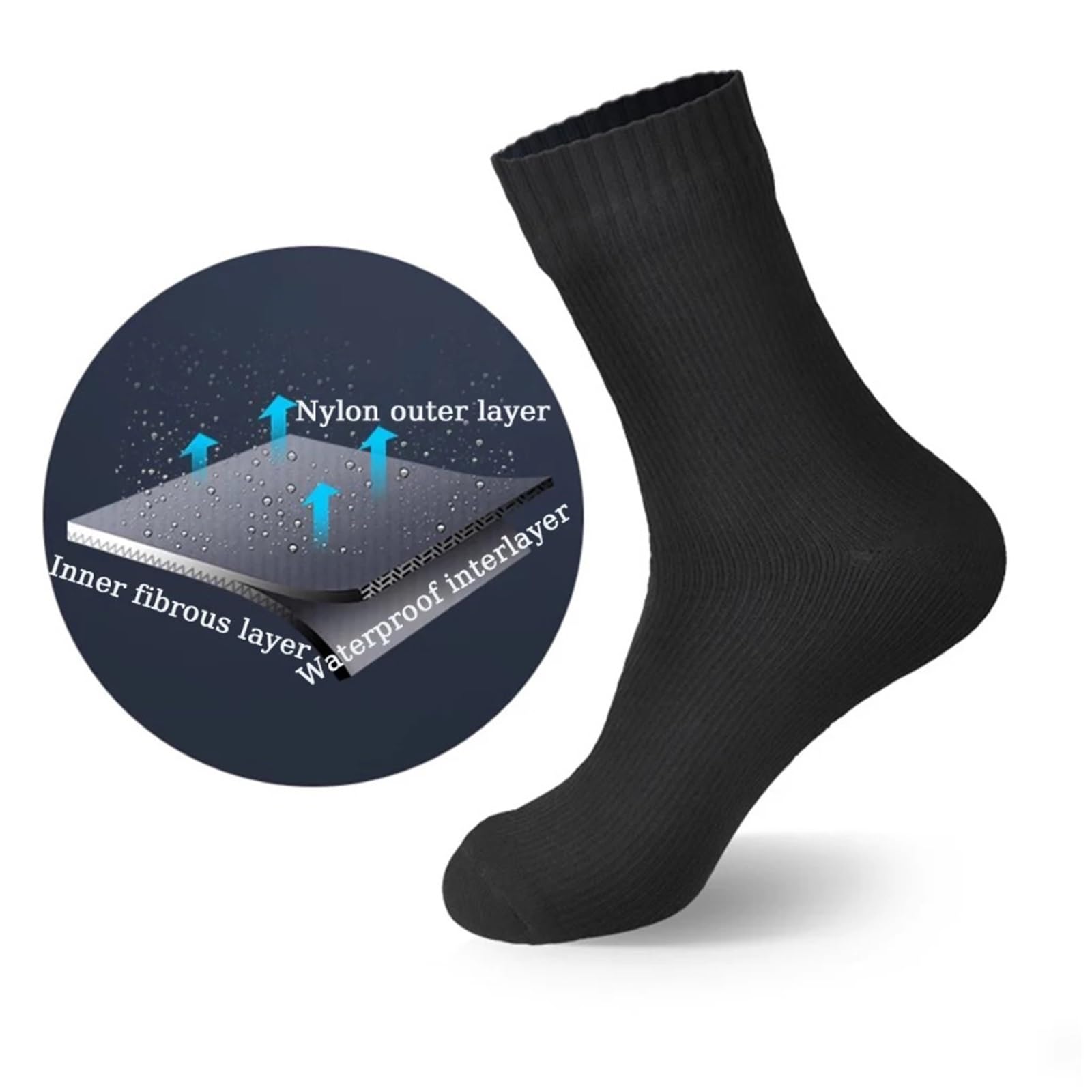 Wasserdichte Socken 2Pairs Waterproof Socks Outdoor Sports Hiking Wading Camping Trekking Winter Skiing Sock Warm Breathable FüR Wie Laufen