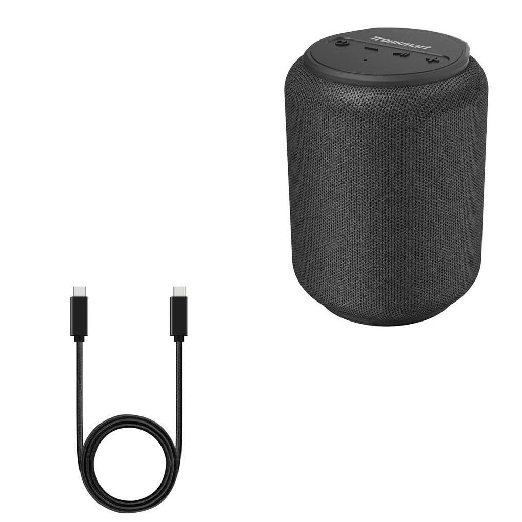 BoxWave Cable Compatible with Tronsmart T6 Mini Upgraded Portable Speaker - DirectSync PD Cable (3ft) - USB-C to USB-C (100W), Type C Braided 3ft Charge and Sync Cable - Jet Black