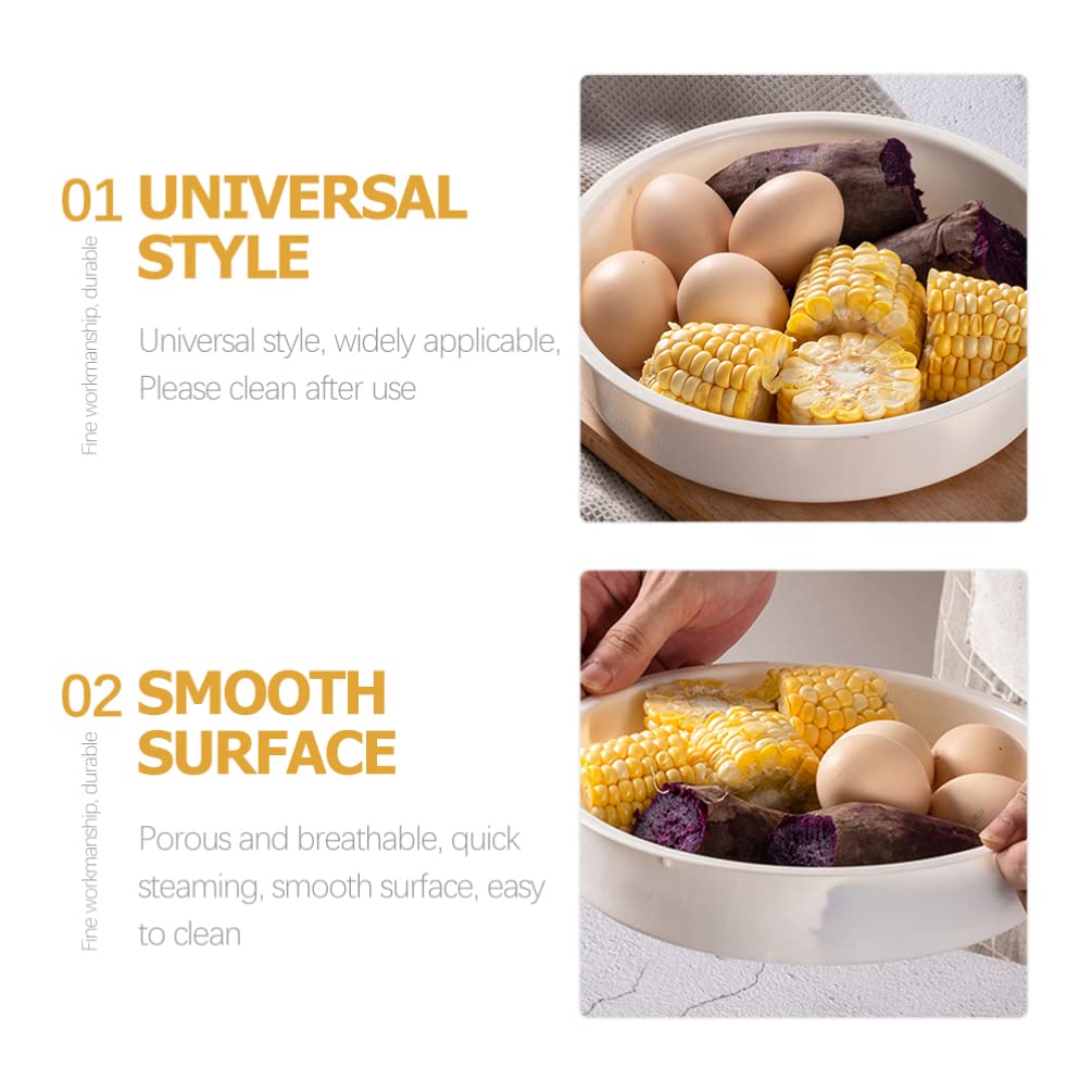 Angoily 2pcs Plastic Steamer Basket Steaming Rack Stand Steam Basket Kitchen Cookware for Rice Cooker and Warmer 3L/ 5L