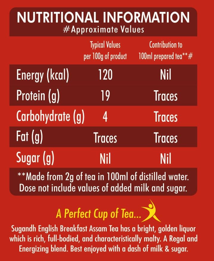 Image of Sugandh English Breakfast Assam Tea Rich and Robust Taste - 25 Tea Bags