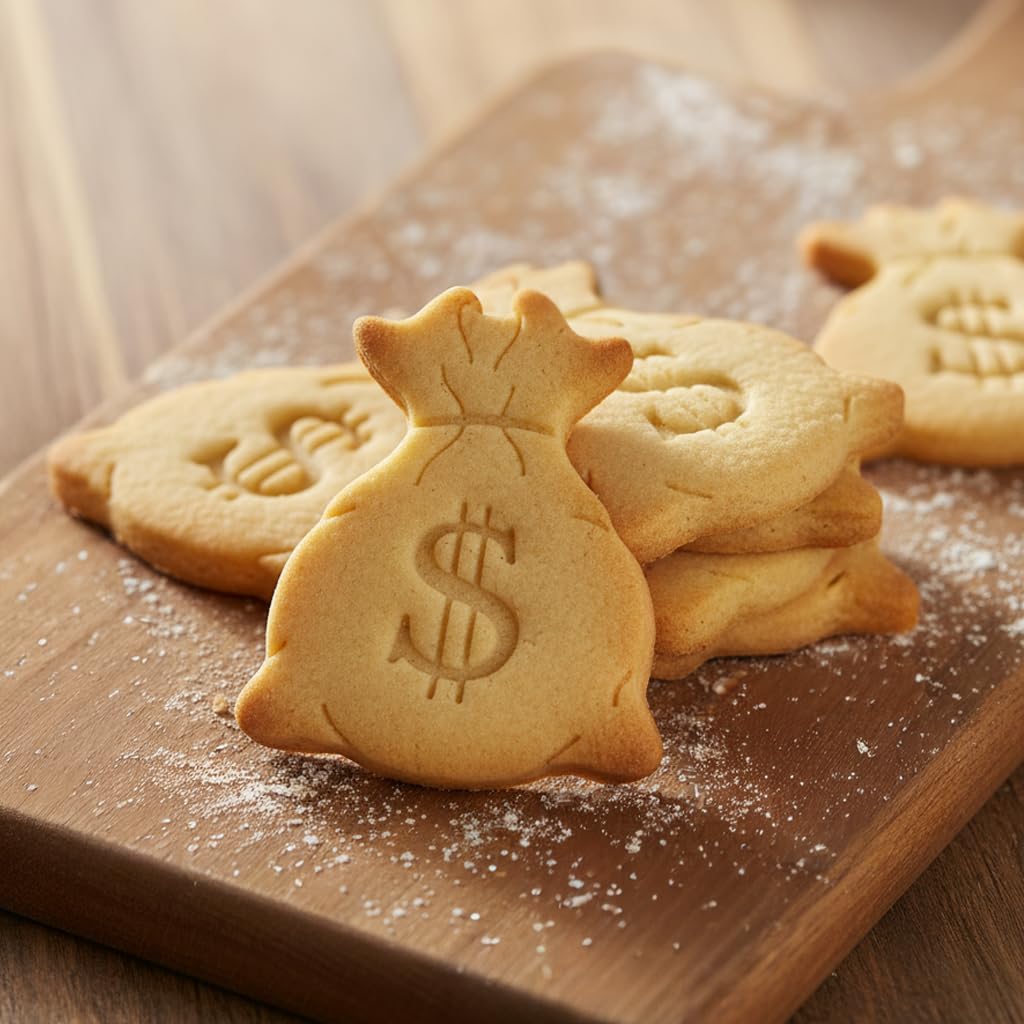 bakerlogy 3er Set Geld Ausstechformen (Goldmünze, Geldsack, Sparschwein), 3 Teil