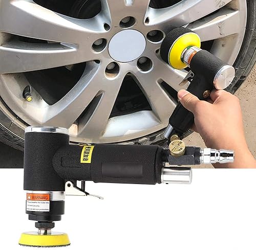 Miniatura 6 de Fafeicy AT-1500-2 Pulidora neumática de lijadora en ángulo, herramienta de molienda excéntrica 90, 16000rpm, 90psi, disco de 2/3 pulgadas, discos de