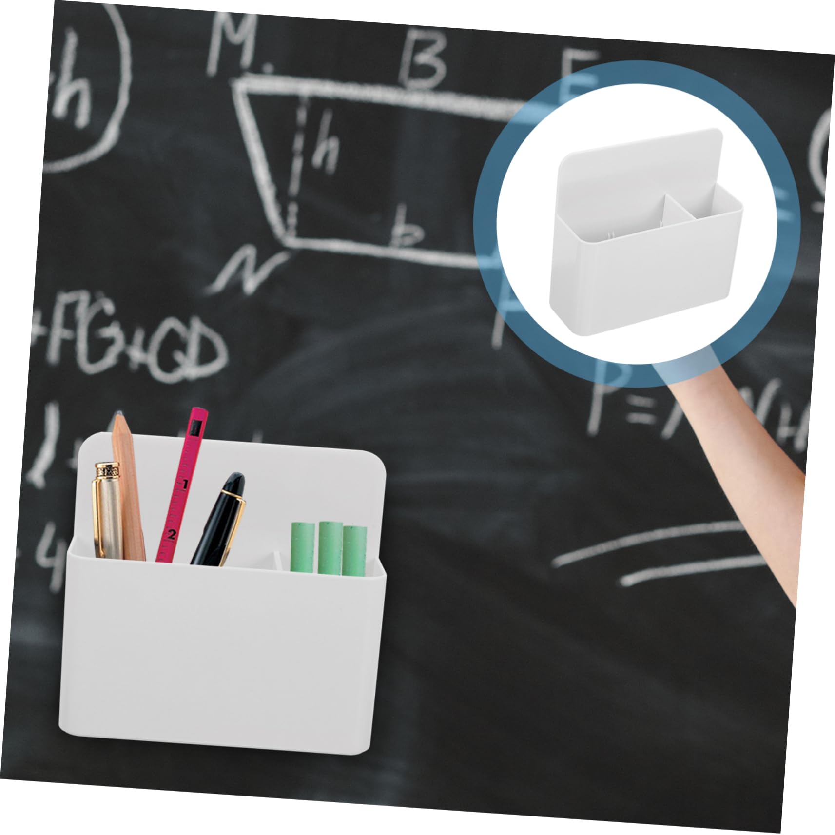 Gadpiparty 3 Pezzi Portapenne Magnetico per Lavagna Organizer per Scrivania Bianco con Divider Rimovibili per e Scuola