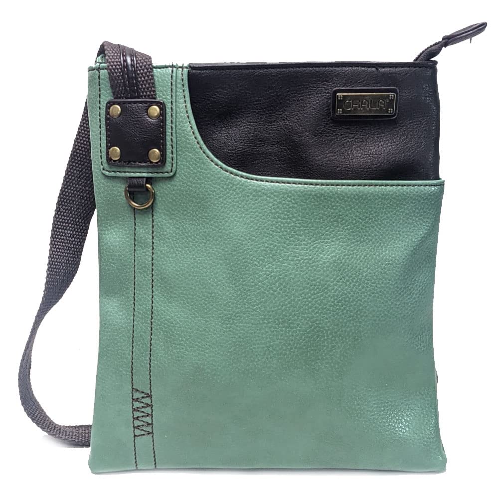CHALA Patch Cross-Body Women Handbag, Canvas Messenger Bag Olive, Metal Charming Cross - Oliv, Medium — view 17