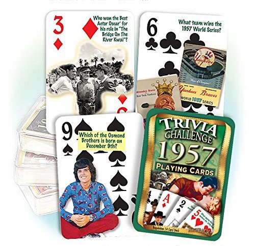 Flickback 1957 Trivia Playing Cards: Great Birthday or Anniversary