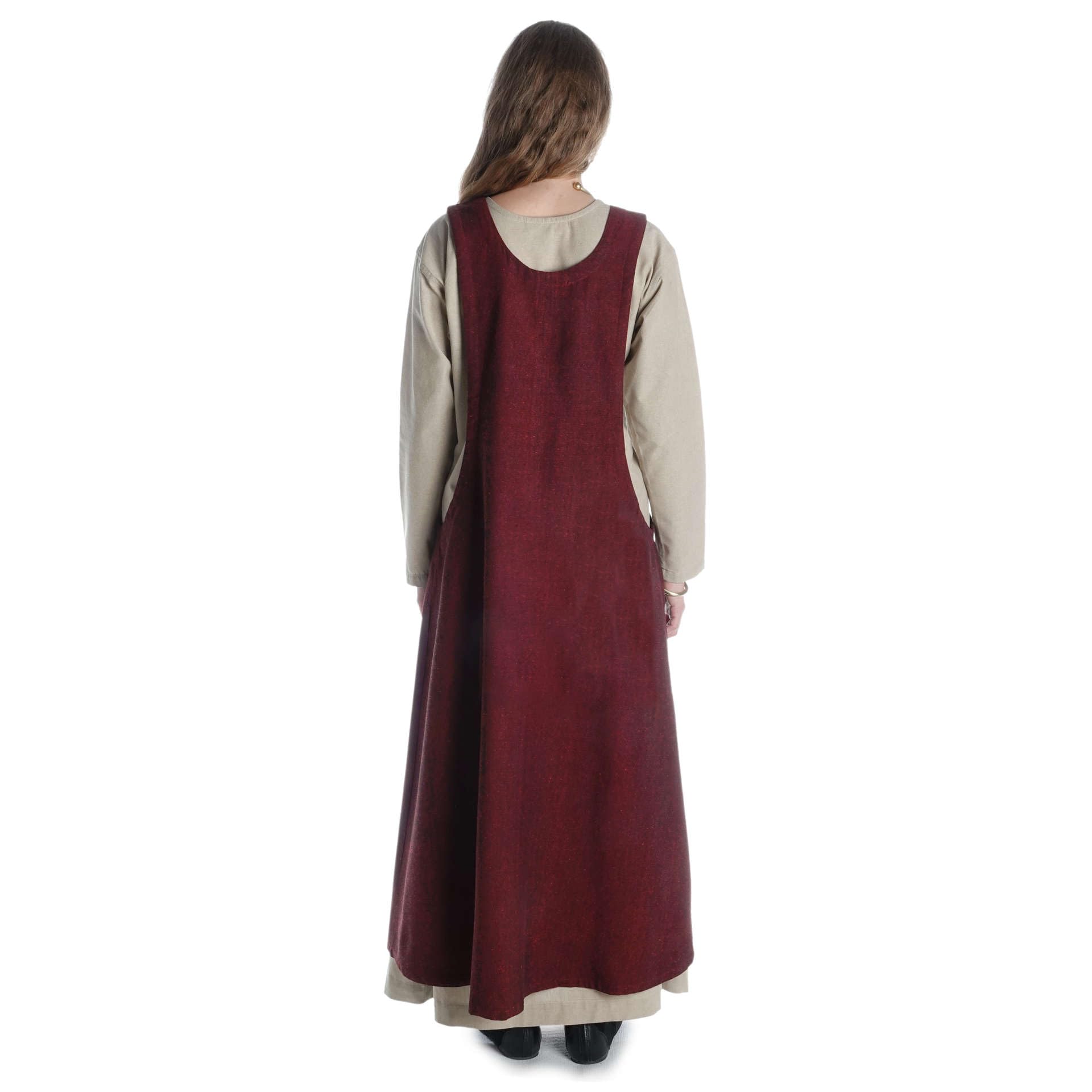 HEMAD Medieval Surkot Rischoyde Overdress Green, White, Brown Cotton, red, One Size - Image 3
