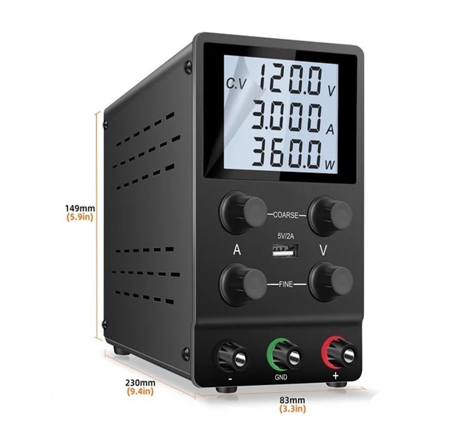 Fuente de alimentación CC Digital 30V 10A Fuente de alimentación CC Ajustable 15V 60V 120V 3A Fuente de alimentación de Banco Fuente de alimentación estabilizada(Mini 3 Digits 15V10A,220V)