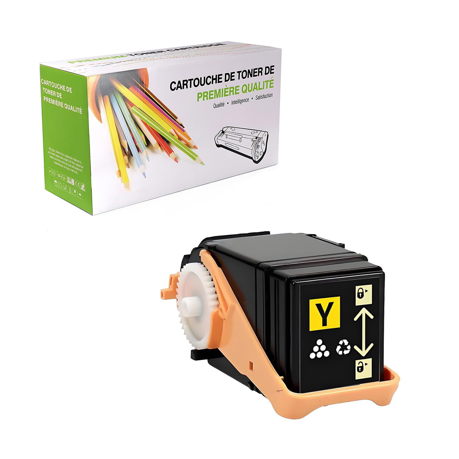 Kompatybilny zamiennik kasety z tonerem dla Epson LP-S7160 LPC3T33K LPC3T33C LPC3T33M LPC3T33Y do użytku z Epson LP-S7160 LP-S7160Z drukarką,Yellow