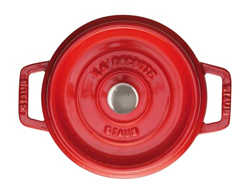 Image of STAUB Cast Iron Roaster /Cocotte, Round, 20 cm, 2.24 L, Cherry Red