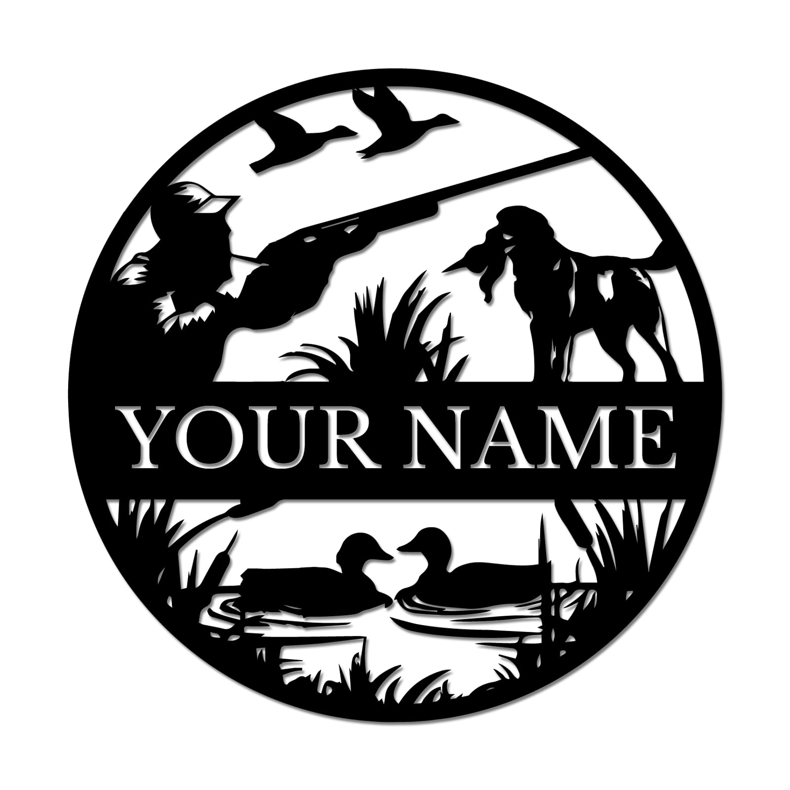 Ecentricart Style-6 Personalized Duck Hunting Metal Sign, Custom Hunter Name Plaque, Waterfowl Wall Art, Rustic Cabin Decor, Hunting Lodge Gift For Outdoorsmen (Style-6)