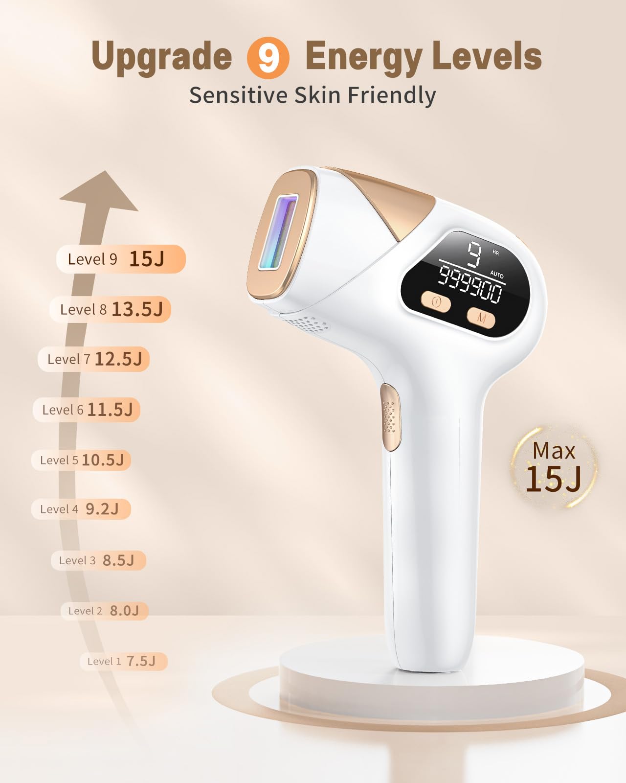 Dispositivo de depilación IPL, depilación láser para mujeres y hombres, dispositivo de depilación sin dolor seguro en el hogar para axilas, espalda, piernas, brazos, cara, línea de bikini 9