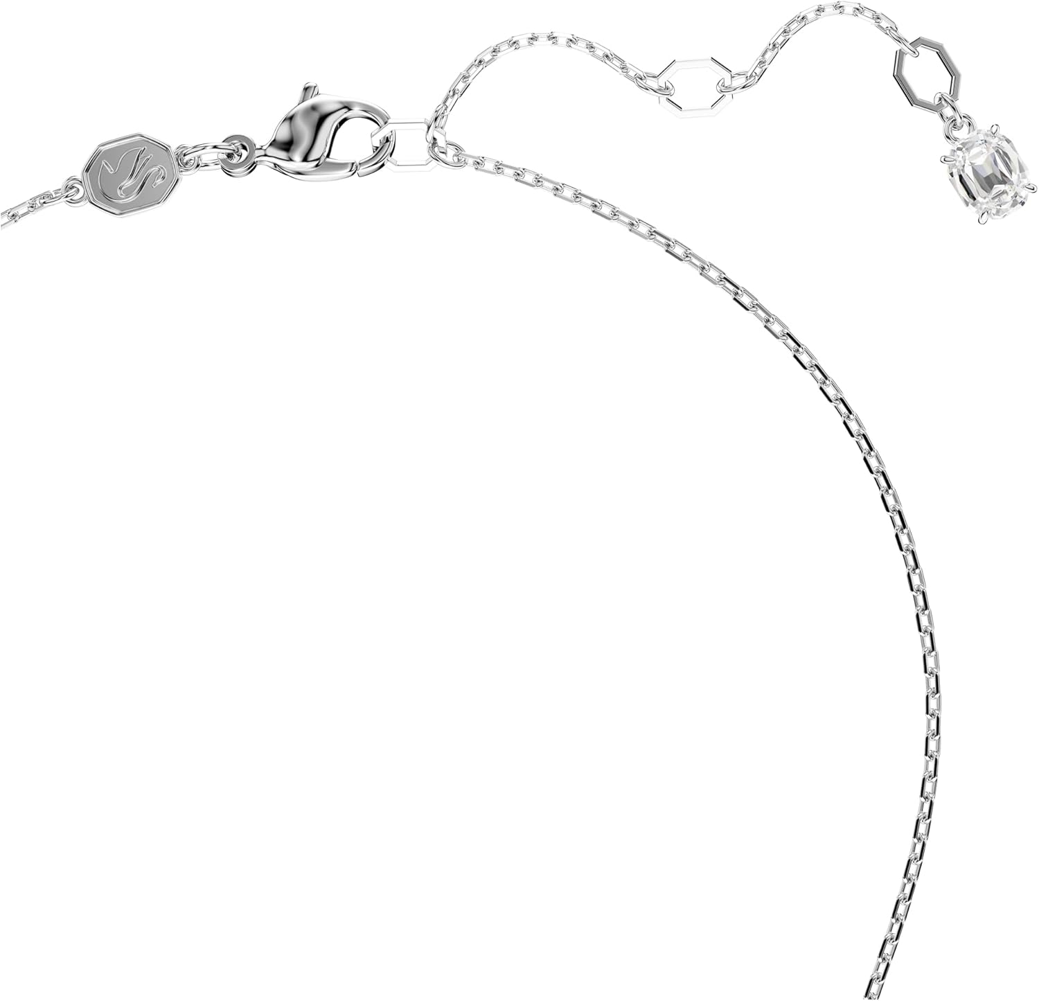 Swarovski Idyllia Pendant Necklace, Heart Pendant with Clear Round-Cut Stone and Clear Round Crystals in a Rhodium-Finished Setting, Part of the Swarovski Idyllia Collection - Image 3