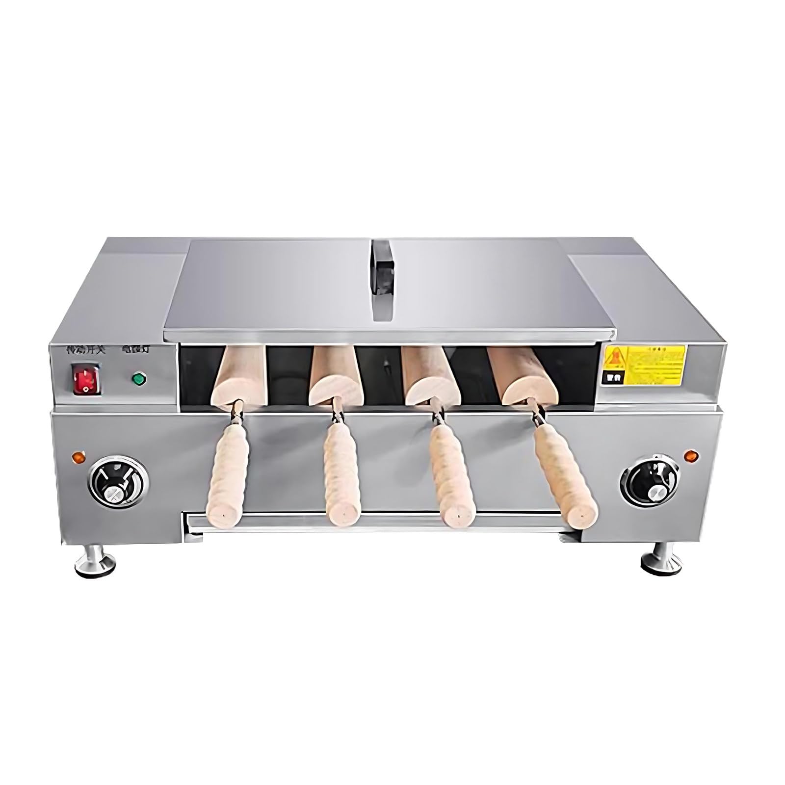Forno elettrico professionale per coni gelato, tostapane da 3000 W con 4 rulli, perfetto per torte a camino e pane delizioso, ideale per panetterie e pasticcerie.,
