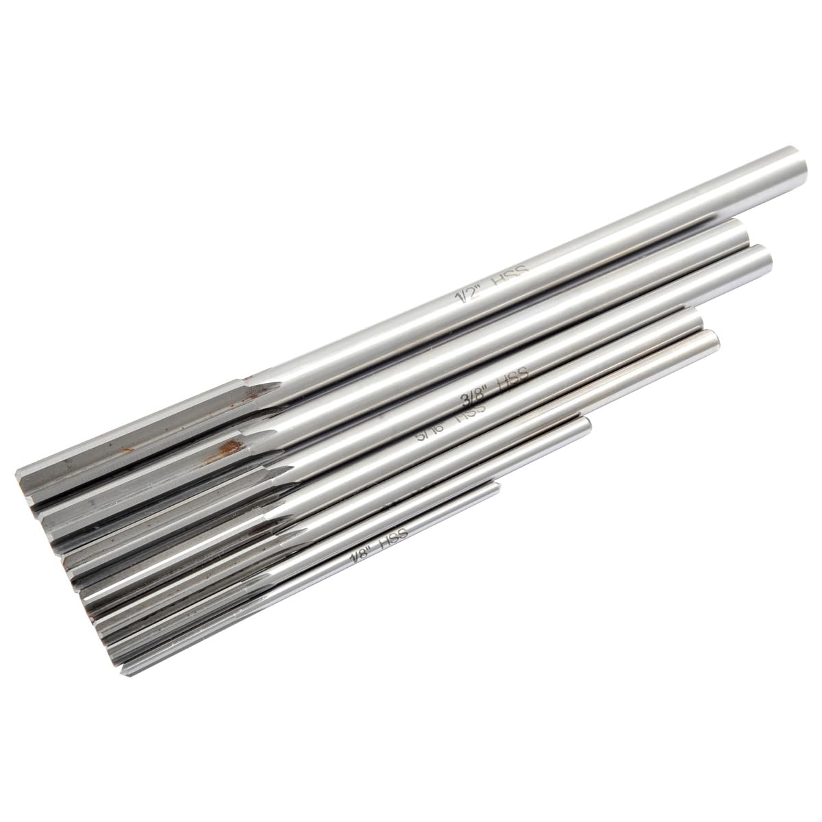 HHIP 2006-0007 High Speed Steel Chucking Reamer 7-Piece Set, 1/8-1/2 x 1/16-Inch Size