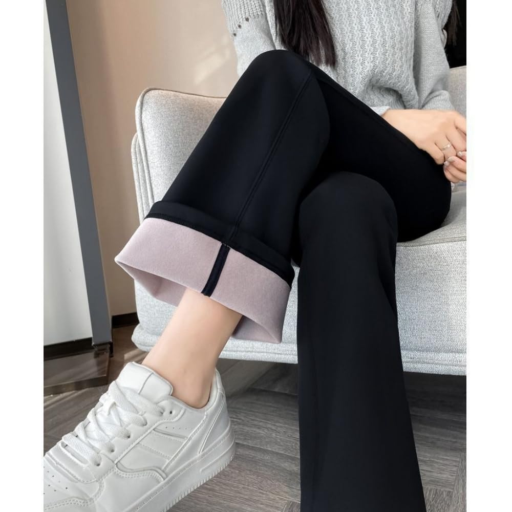 Collant Termici Donna Abbigliamento da Donna Svasato Autunno Autunno E Inverno Lungo Gambing Caldi Senza Piena Anca -Modello di Base-XXL-Nero