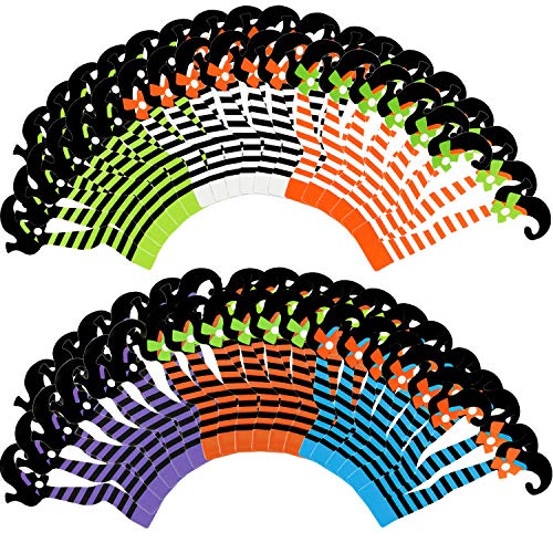 48 Pieces Halloween Cupcake Decorations Witch Leg Feet Cupcake Toppers Witch Boot Cake Picks Happy Halloween Props For Halloween Theme Birthday Party Favors Supplies (48) #TOP1