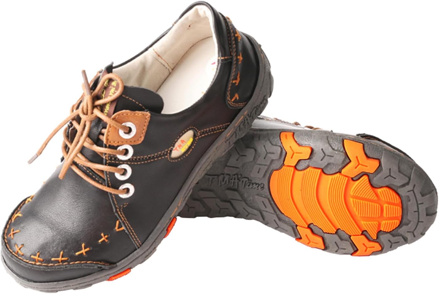 TMA EYES Women's Leather Non-Slip lace-up Leather Fashion Shoes Flats Comfortable with Hand-Stitched Design - Image 4