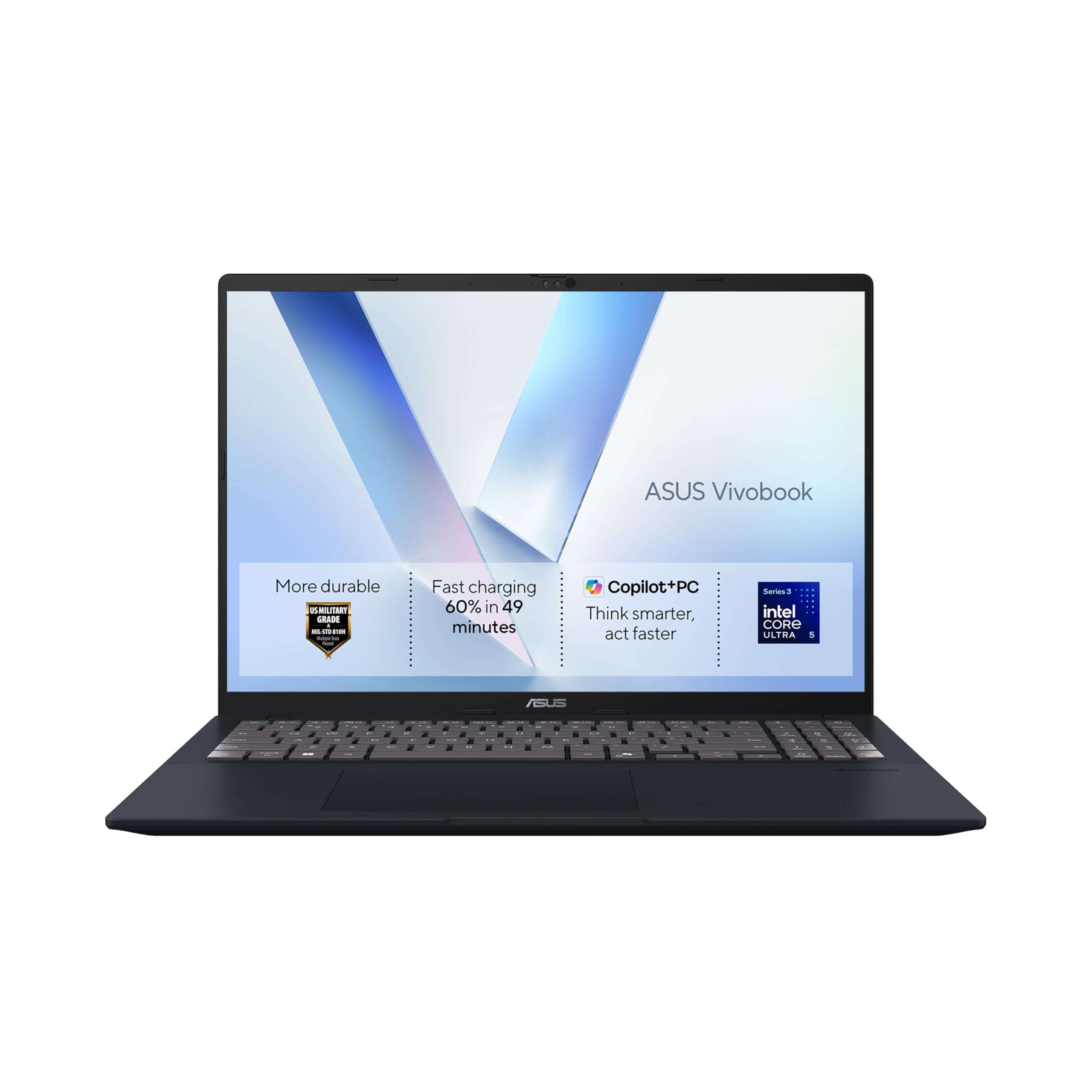 ASUS Vivobok 16 X1607AA Copilot+ PC Laptop | Intel Core Ultra 5 325 | 16GB RAM | 512GB SSD | 16" Full HD+ 16:10 Screen | Backlit Keyboard | Windows 11