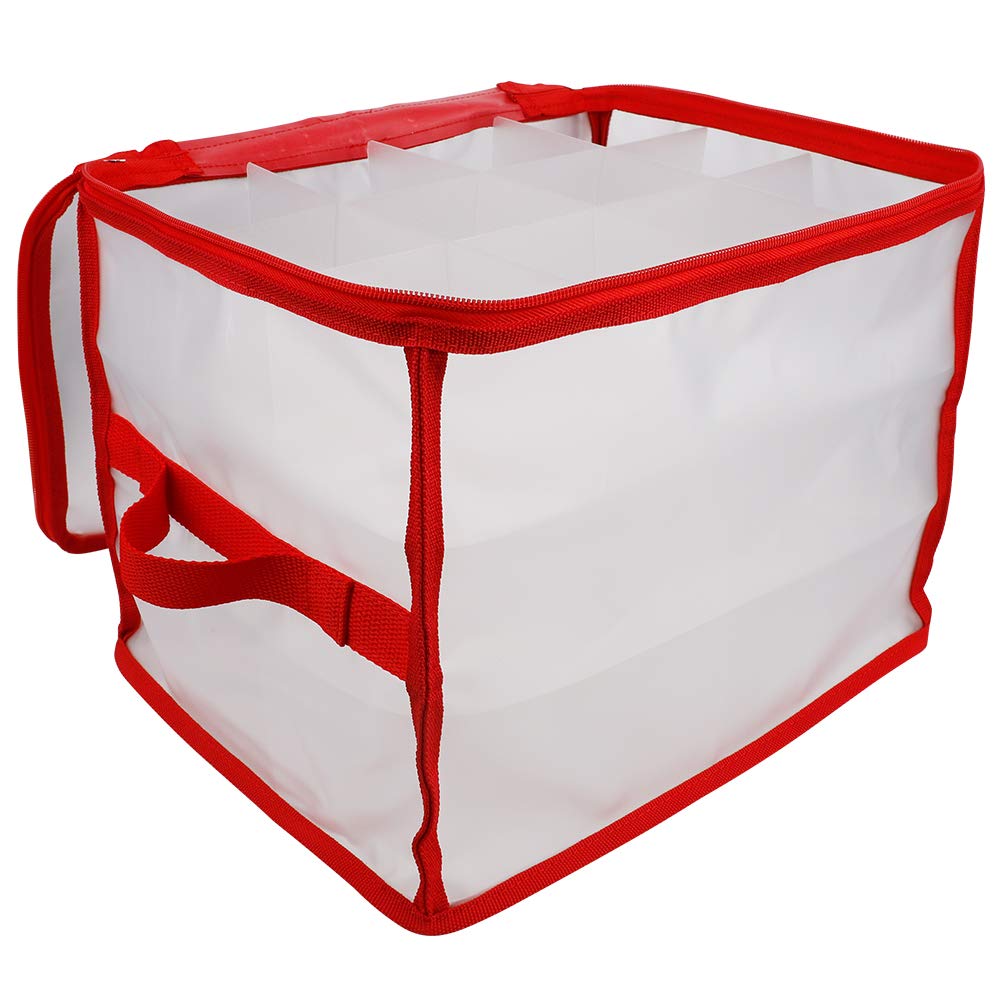 ariarly Clear Christmas Tree Storage Bag 32 * 25 * 25 CM Transparent Christmas Decoration Storage Bag with Removable Partitions Storage Box for Christmas Light Strings Ball
