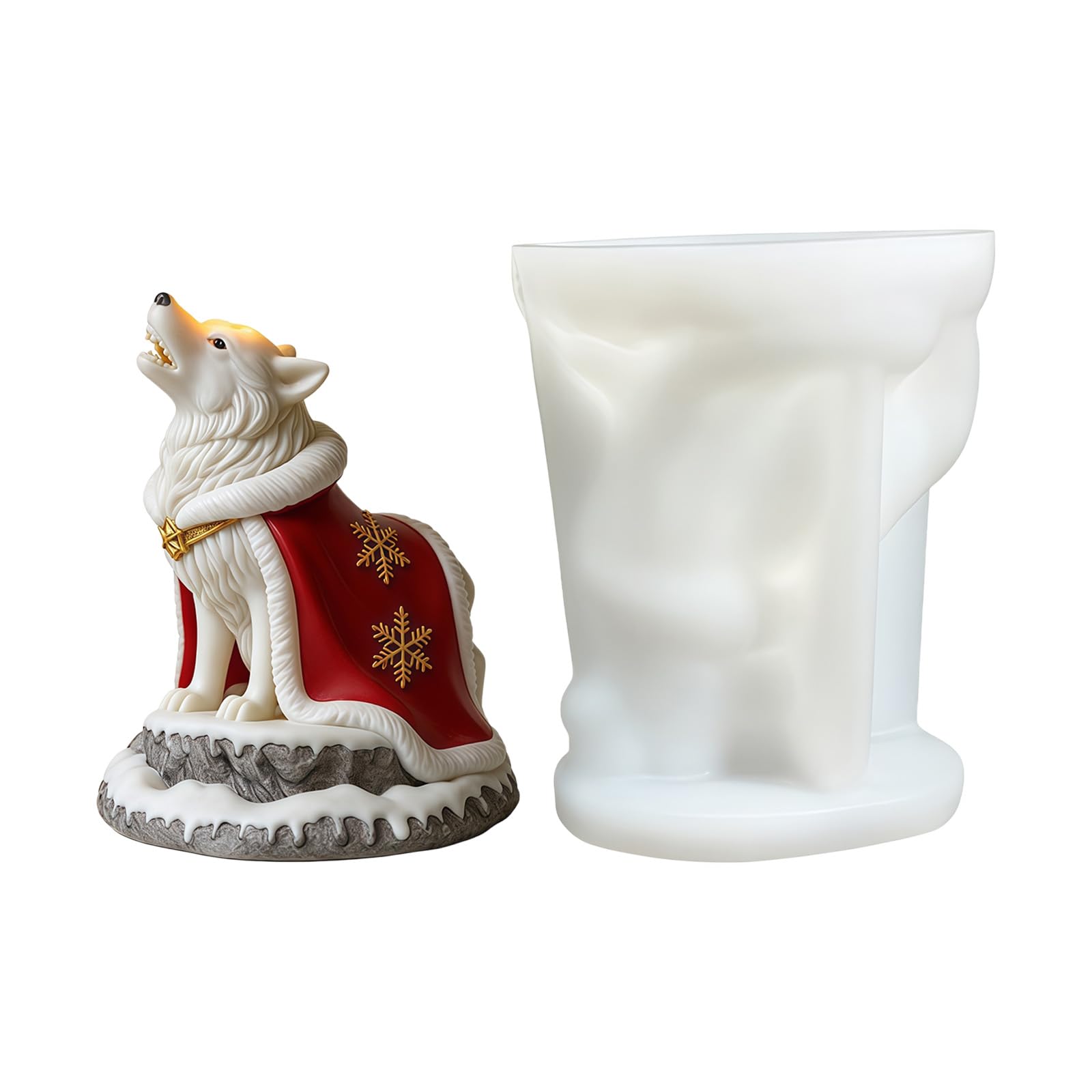 Hredyqw Sturdy Silicone Snow Wolf Candle Mould For Detailed Crafting With Easy Releases Designs