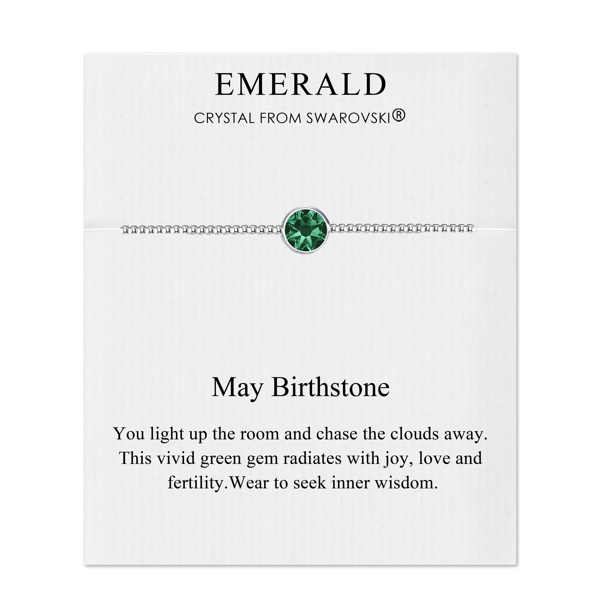 Philip JonesMay Emerald Birthstone Bracelet with Zircondia® Crystals