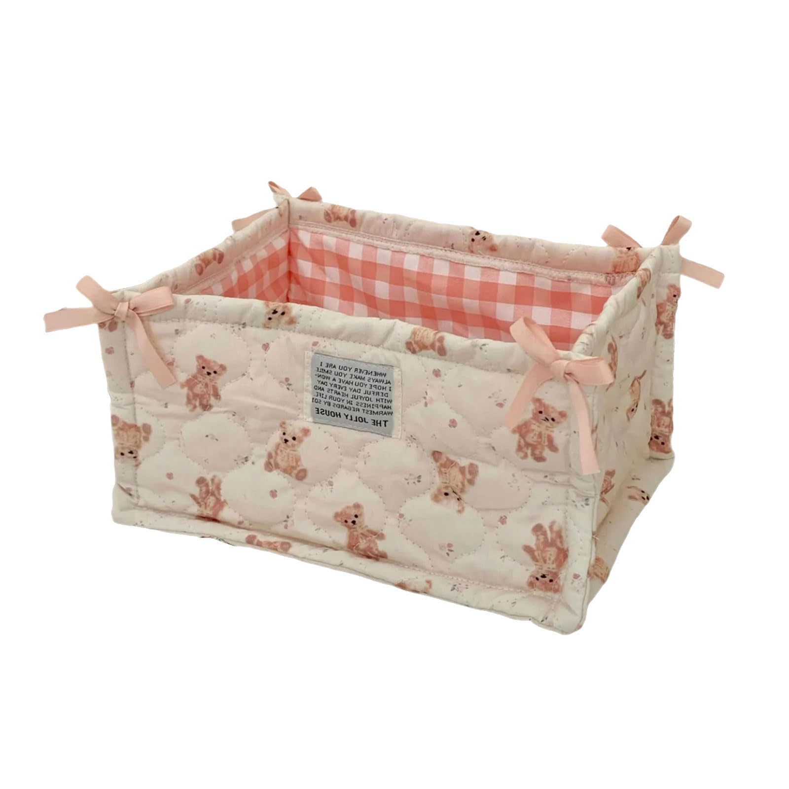 Tsophreniq Multipurpose Quilted Fabric Storage Basket Home Organization for Keep Desktops Neat and Tidying in Various Setting Multipurpose Storage Bin
