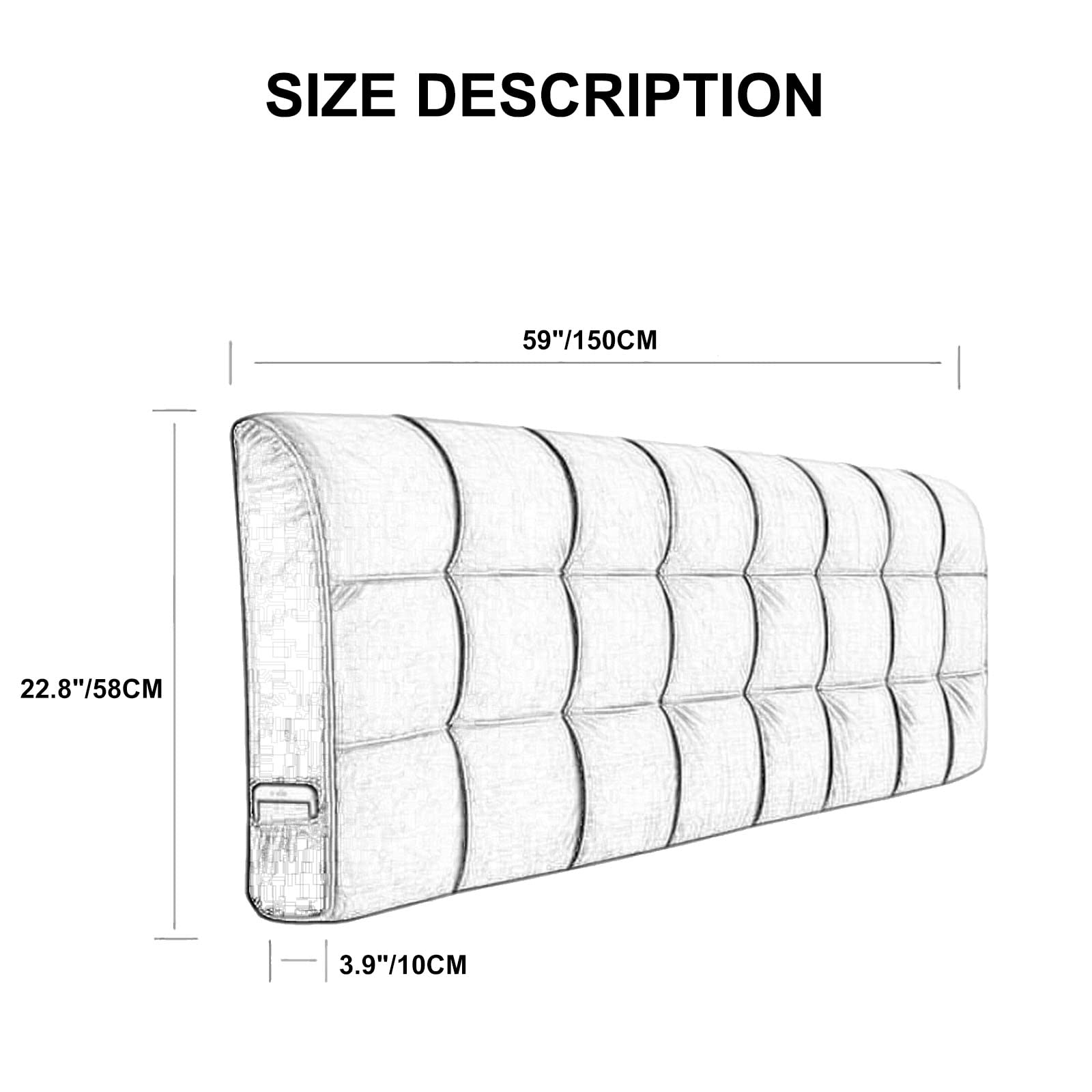 Tête de lit tapissée en mousse anti-collision pour grand lit – Tapis autocollant en peluche douce pour banc et baie vitrée – Décoration d'intérieur pour chambre à coucher – 150 cm