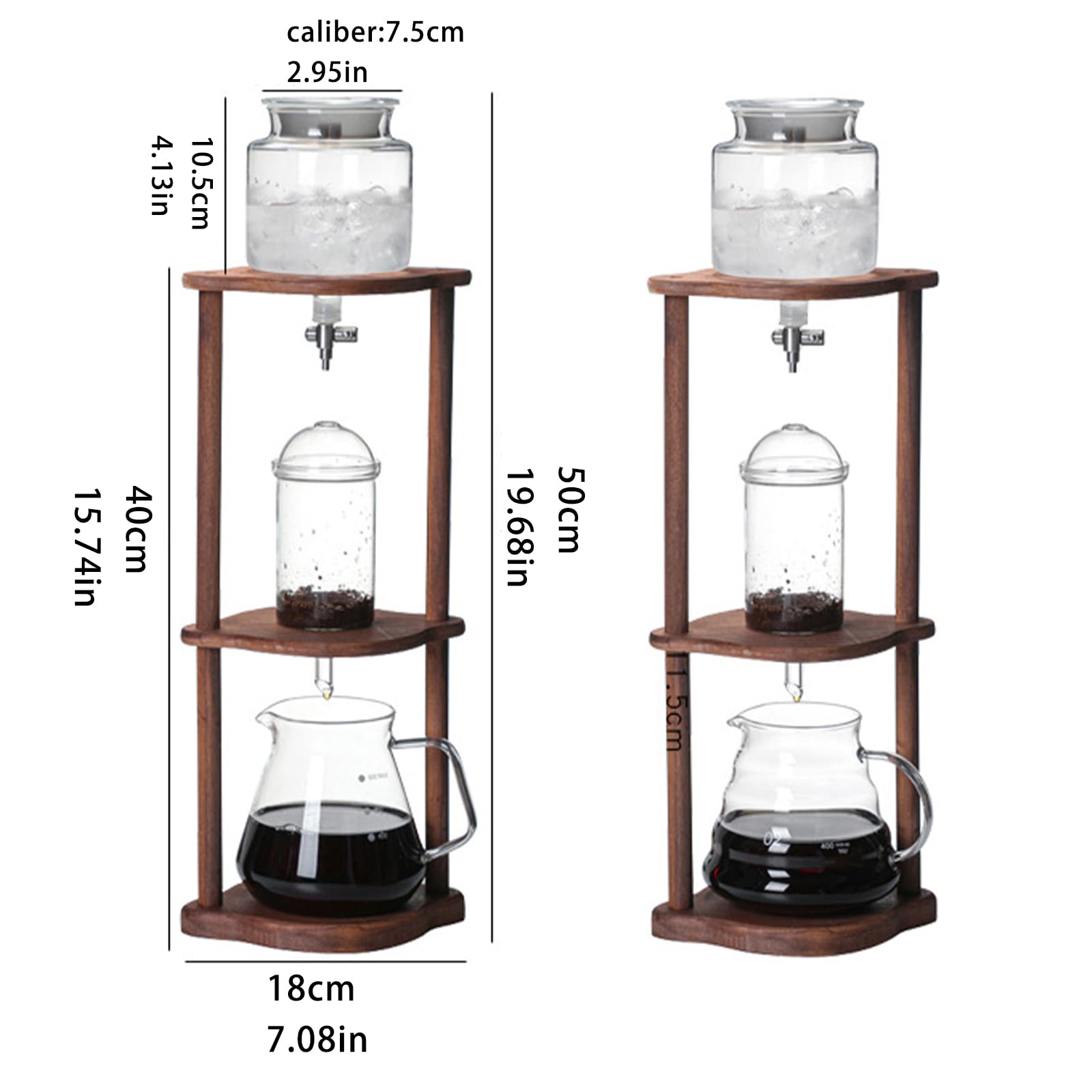 Cold Brew Drip Tower, Macchina per caffè Freddo Cold Brew Dripper Pot Cold-Dripper Coffee Tower Macchina, Macchine per caffè Freddo Manuali con Tecnologia Slow Drip, per Uffici Domestici E Caf(Size:A)