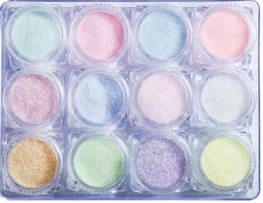 Sugar Nail Pigment | Acrylic Powder Shiny Dipping Glitter (Pack of 12)