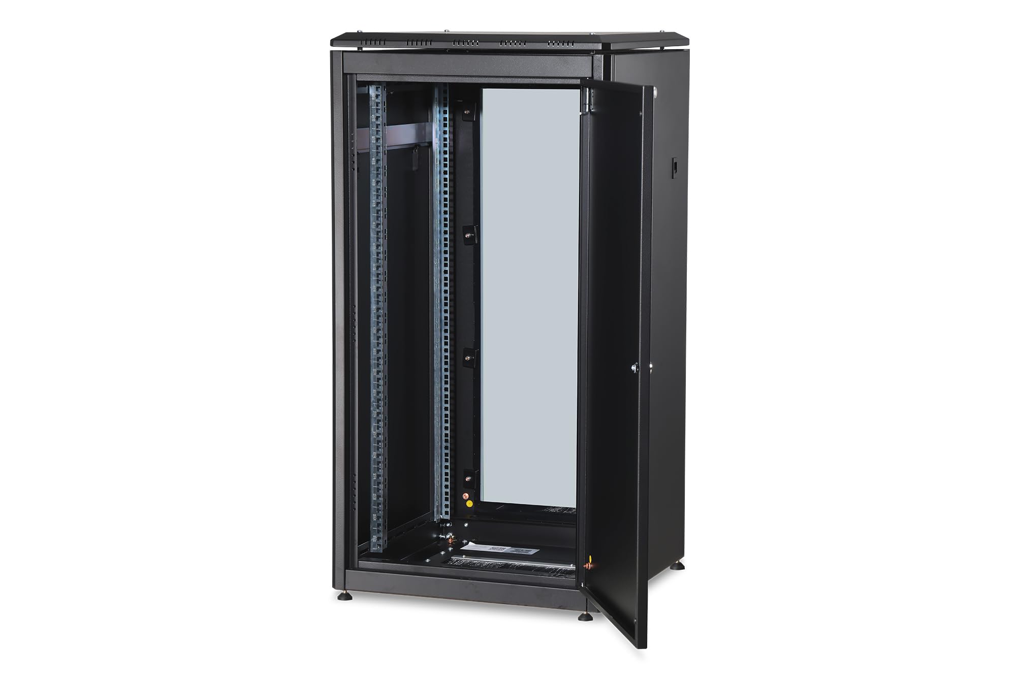 DIGITUS Armadio di rete – Rack da 19 pollici – 22U – 60x60 cm – Profondità utile 54,3 cm – Portata 1200 kg – Autoportante – Porta in vetro – Grado di protezione IP20 – Serie Unique – Nero