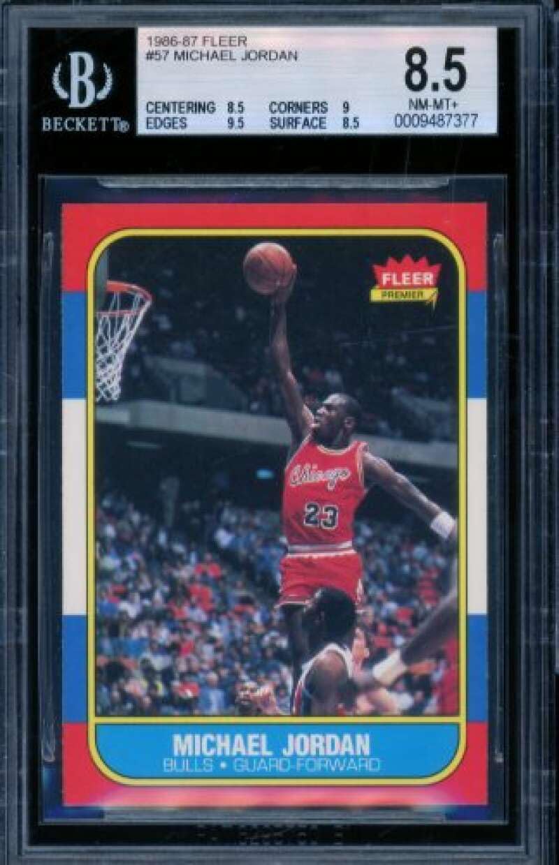 Amazon.com: Michael Jordan Rookie Card 1986-87 Fleer #57 BGS 8.5