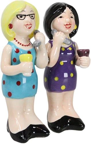 Miniatura 6 de Ebros Gift Juego de salero y pimentero de cerámica para fiestas, amigos falsos, amigos, vino y quejumbros juego de figuritas para fiesta, cocina,