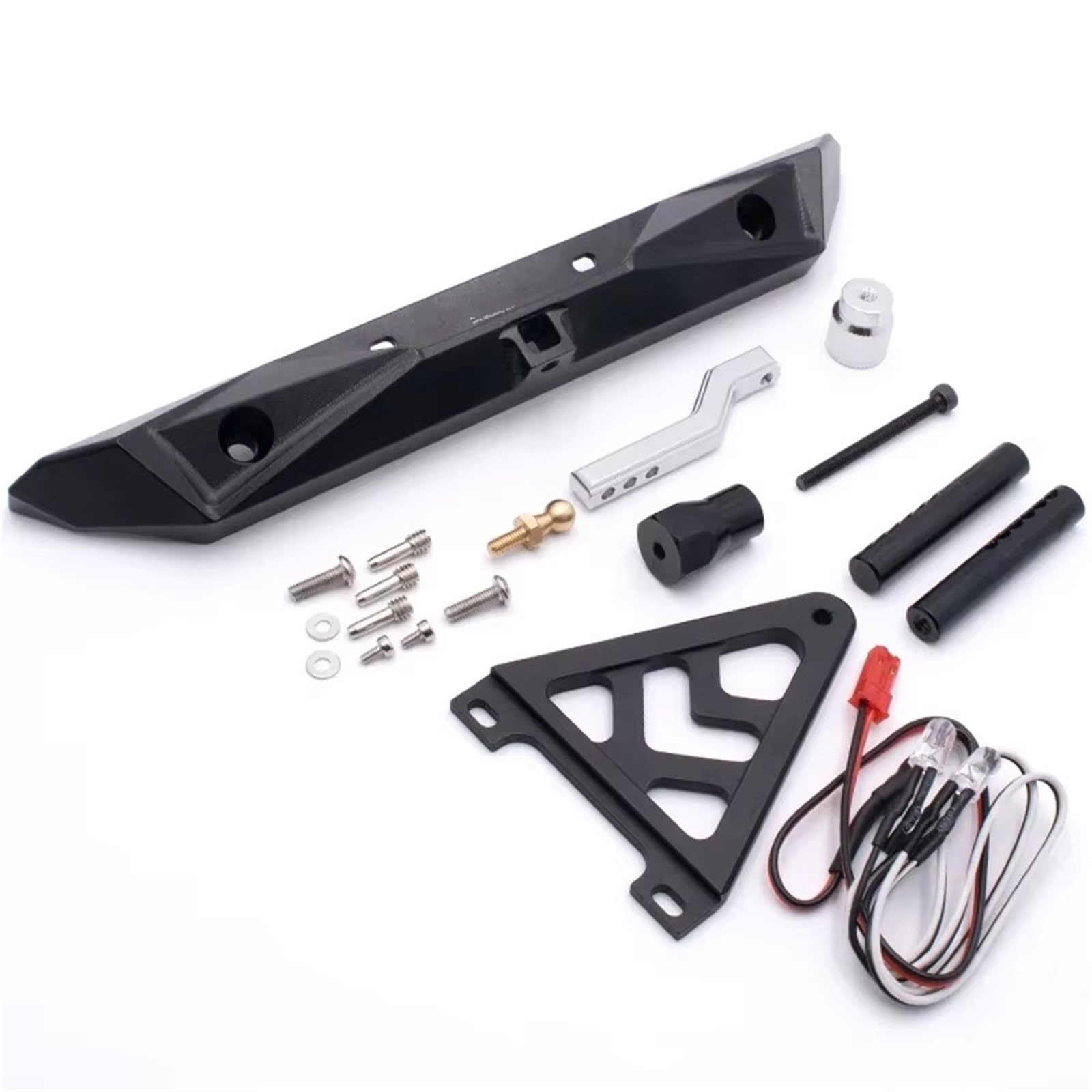 Paraurti RC per Axial per SCX10 II per Traxxas per TRX4 1/10 RC Crawler Car Paraurti Posteriore Alluminio con Porta Ruota di Scorta Parti Aggiornamento