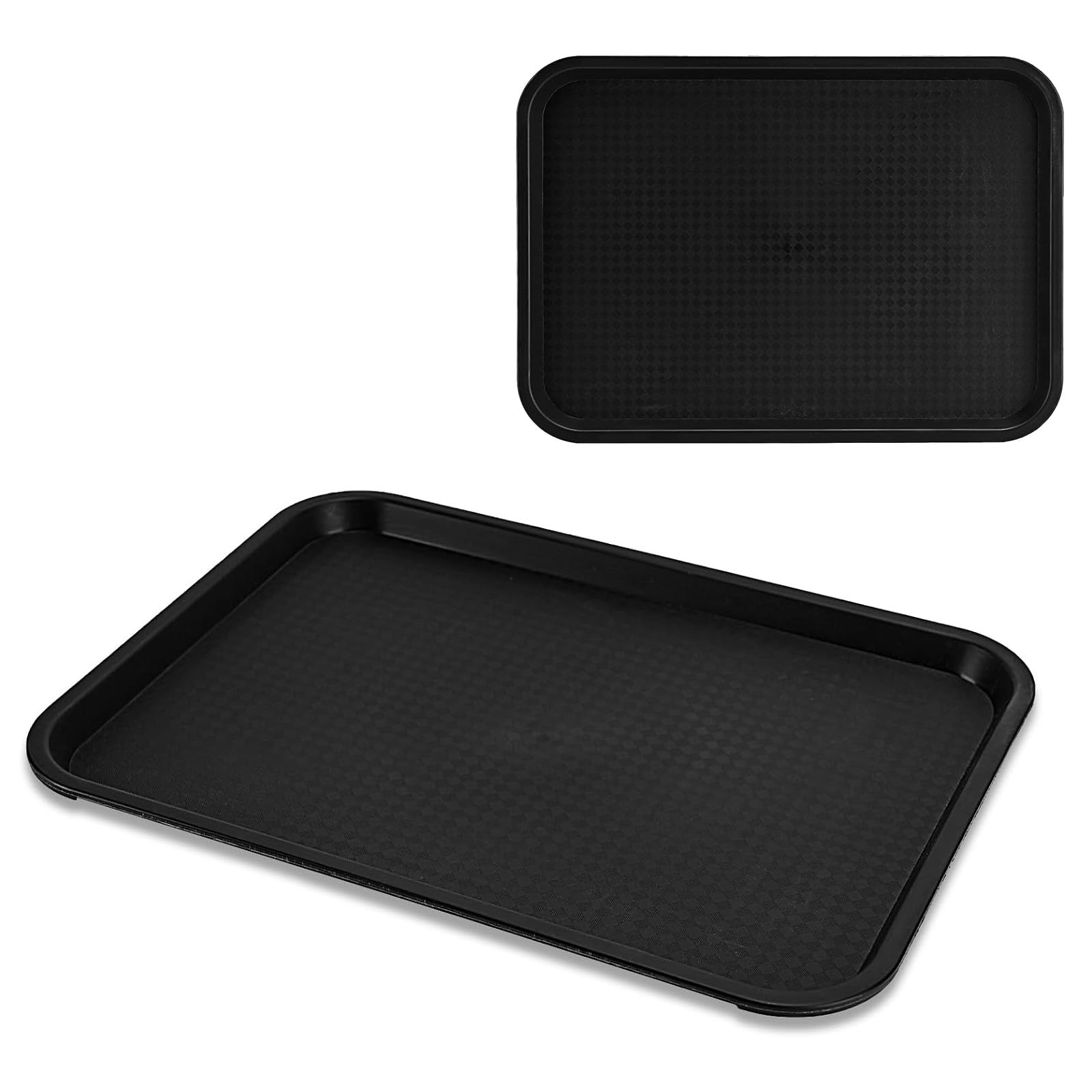 Tray, coffee shop fast food restaurant tray, 2 pcs，with anti slip textured surface, suitable for self-service restaurants, fast food restaurants, and dining establishments, plastic, 12.3 "x 16.5" 2pcs