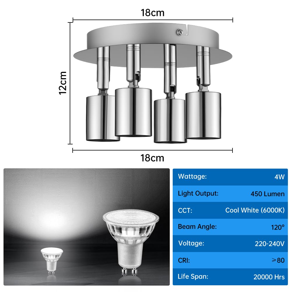 URAQT GU10 Spotlight Ceiling Lamp - Image 2