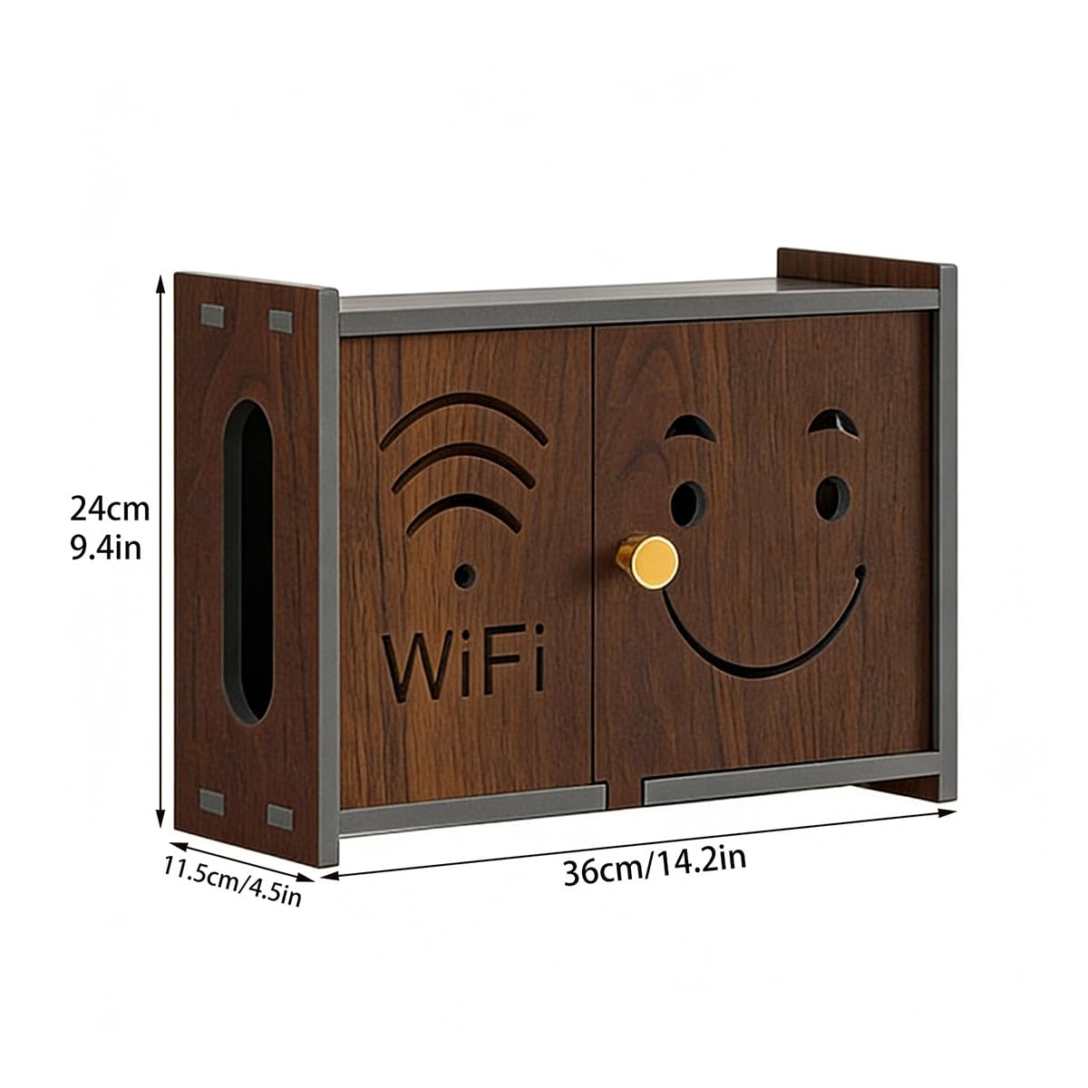 Cache Box Routeur WiFi à Fixation Murale - Rangement Modem et Câbles Décoratif pour Salon, Chambre et Bureau(A,01)