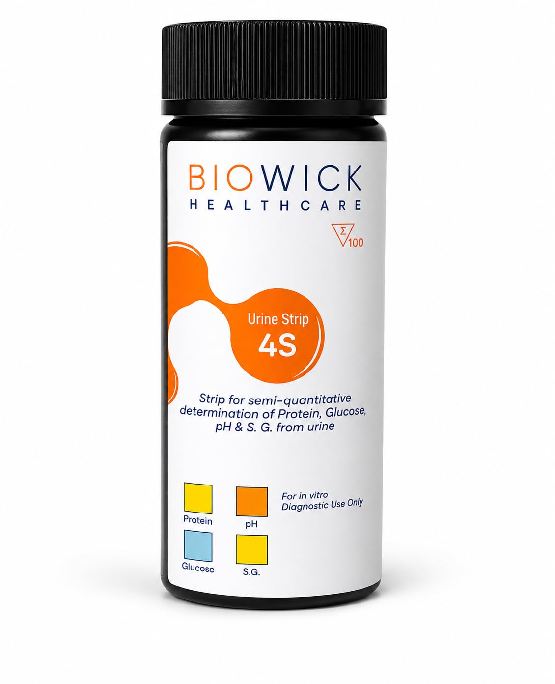 BIOWICK 4 Parameter Urine Test Strips | Protein, Glucose, pH & Specific Gravity (S.G.) Test Kit | Rapid Urinalysis for Home, Clinic & Laboratory Use | 100 Test Strips-image-44