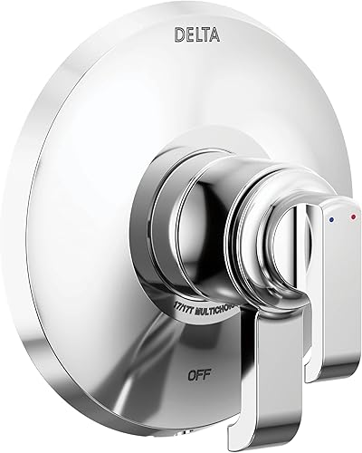 Delta Faucet Tetra Serie 17 Lumicoat T17089-PR - Kit de moldura de válvula de ducha cromada de doble función, mango de ducha, kit de molduras de