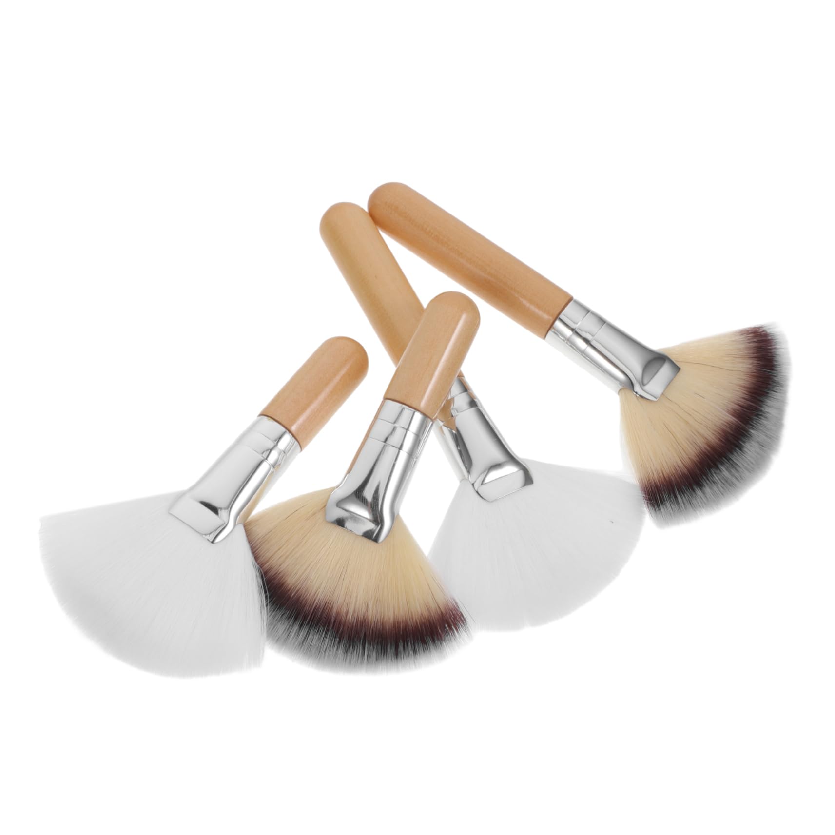 5 Set Di Pennelli Per Il Trucco Illuminanti Per Il Viso Set Di Pennelli Per Il Trucco A Ventaglio Morbidi Densi Setosi Delicati Sulla Pelle 4 Pezzi*5