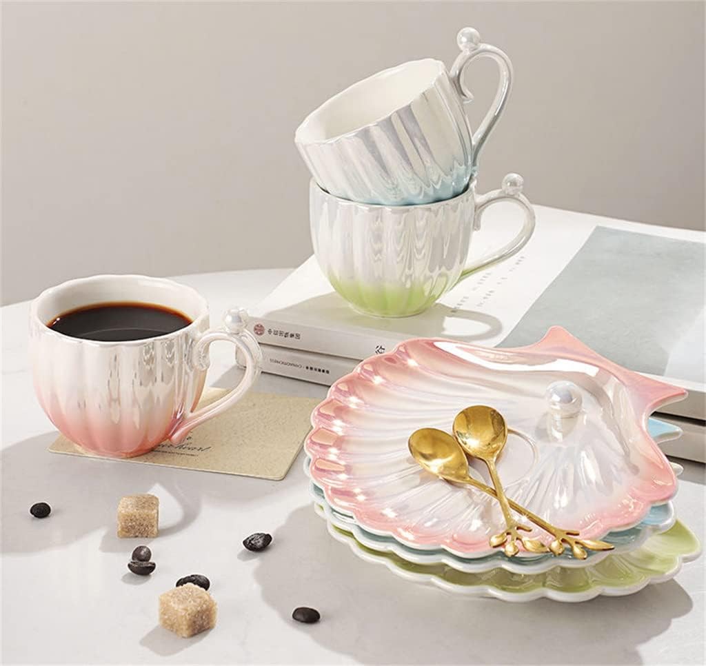 Pearl Ceramic Coffee Cup And Saucer Set Small Exquisite British Afternoon Tea Gift Home Mug(white-Dinosaur Doodle4)