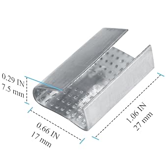 Open Serrated Strapping Seals for 5/8 Polyester Poly Polypropylene Strap Pallet Banding Clips(1000)
