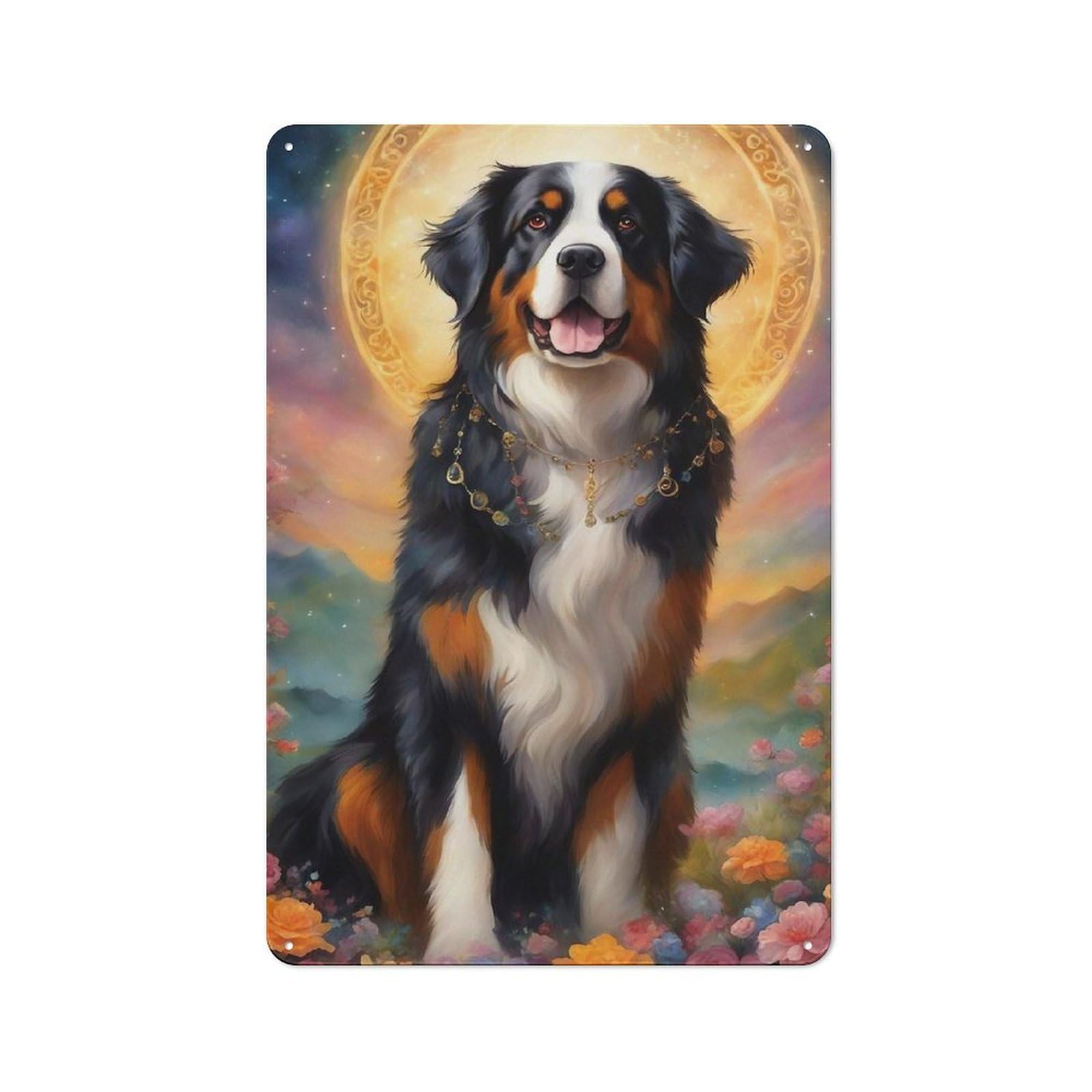 Tin Sign with Dog000120 Design 30x20cm, Industrial Garage Wall Decor for Workshop, Basement, Shed Or Games Room