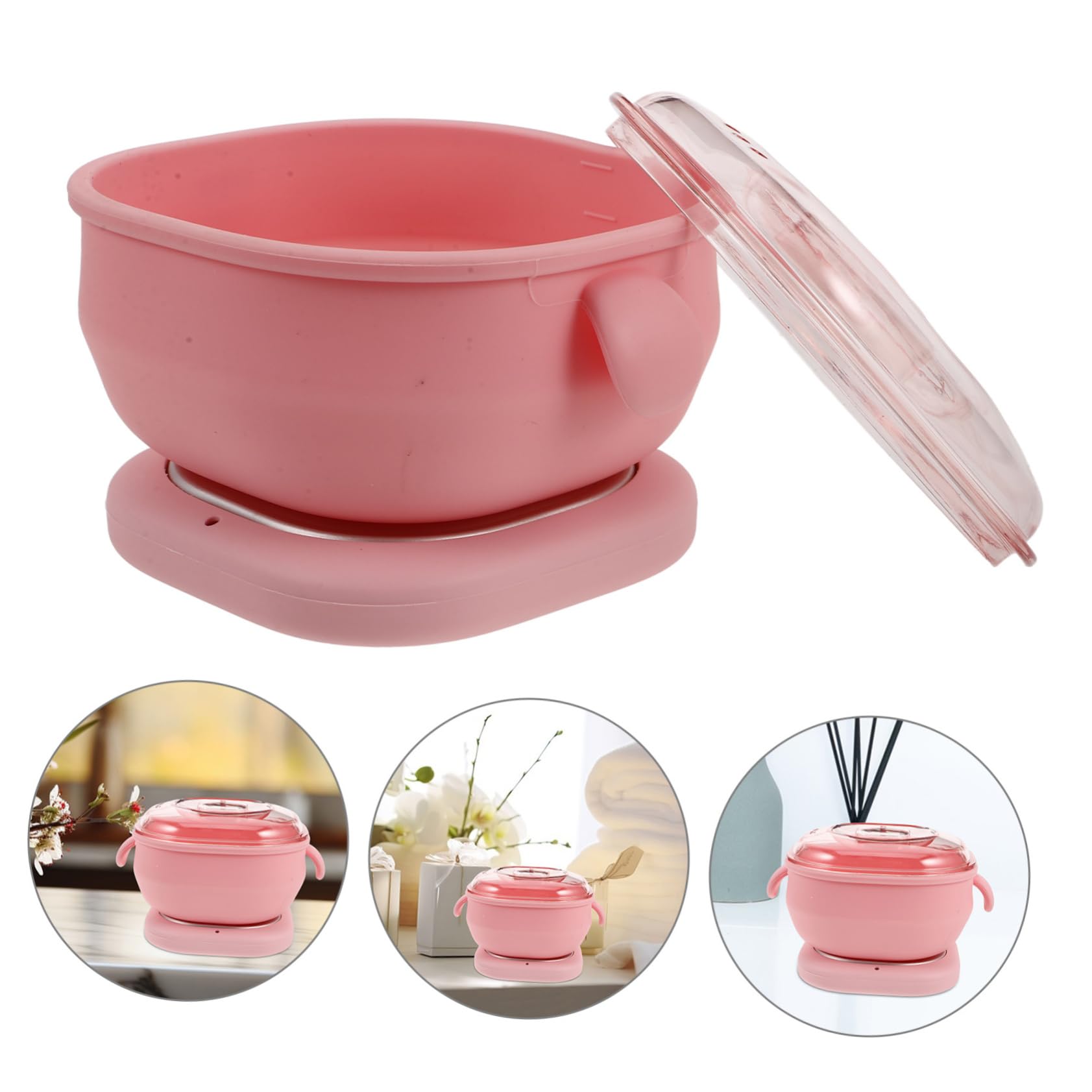 Scaldacera Elettrico Pieghevole in Silicone Rosa, per Gambe e Ascelle | Fusione Rapida e Uniforme, Uso Casa o Salone, Superficie Antiaderente, Facile da Pulire e Riporre