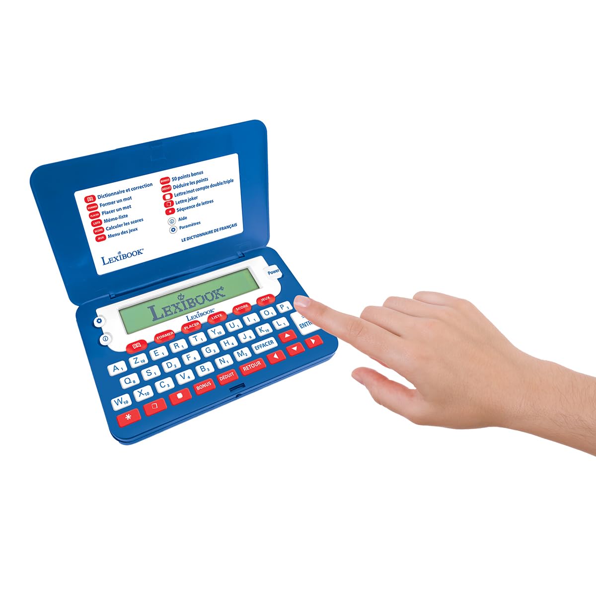 Lexibook, Diccionario de francés, Diccionario electrónico de Bolsillo, Definiciones, Ortografía y Gramática, Rimas, Crucigrama, Pantalla de 10 cm a 4 Líneas, Funciones avanzadas, Azul, D660FRLXB