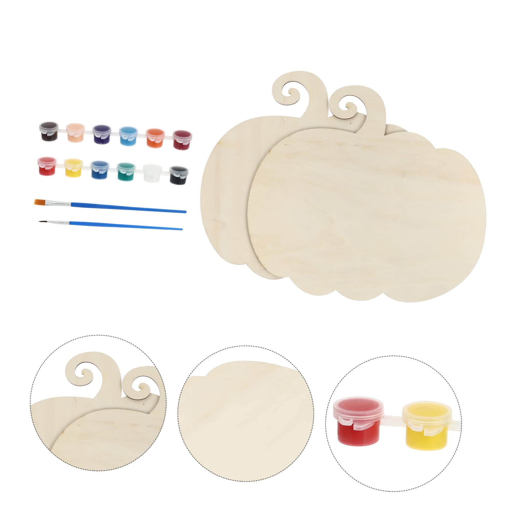 Tofficu 4 Juegos Astillas De Madera De Halloween Tablero De Calabaza Para Pintar Decoración De Calabaza De Halloween Adornos Caseros Víspera De Todos Otoño Decoración Del Hogar