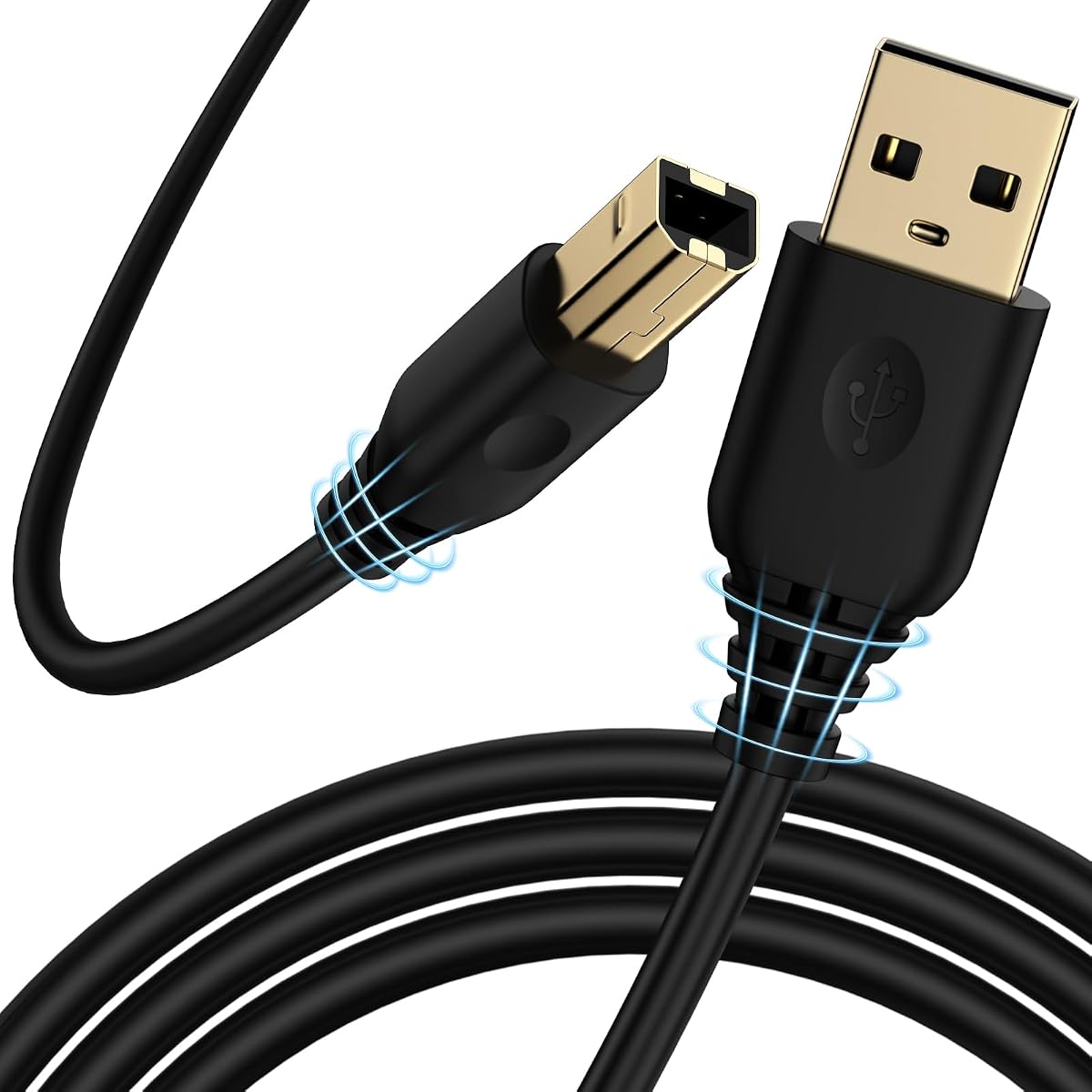 6FT Canon Printer Cable, USB A to USB B High Speed Printer Extension Cord | 6FT USB 2.0 Extension Cable USB A to Type B Wire for Canon, HP, Epson, Brother, Dell, Lexmark, Epson Type B Print Cord-Black